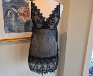 Intimissimi Sheer Black Lace Slip